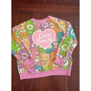 Hybrid Apparel Care Bears Womens Crew Sweat Shirt All Over Print Large